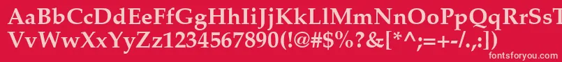 PaltonBold-fontti – vaaleanpunaiset fontit punaisella taustalla