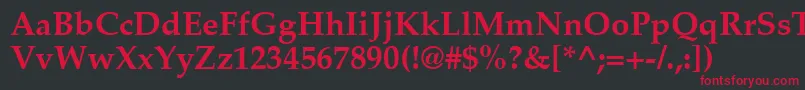 PaltonBold-fontti – punaiset fontit mustalla taustalla