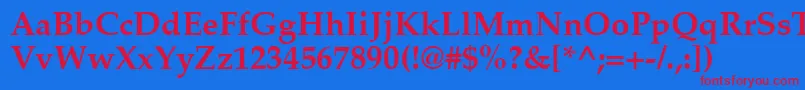 PaltonBold-fontti – punaiset fontit sinisellä taustalla