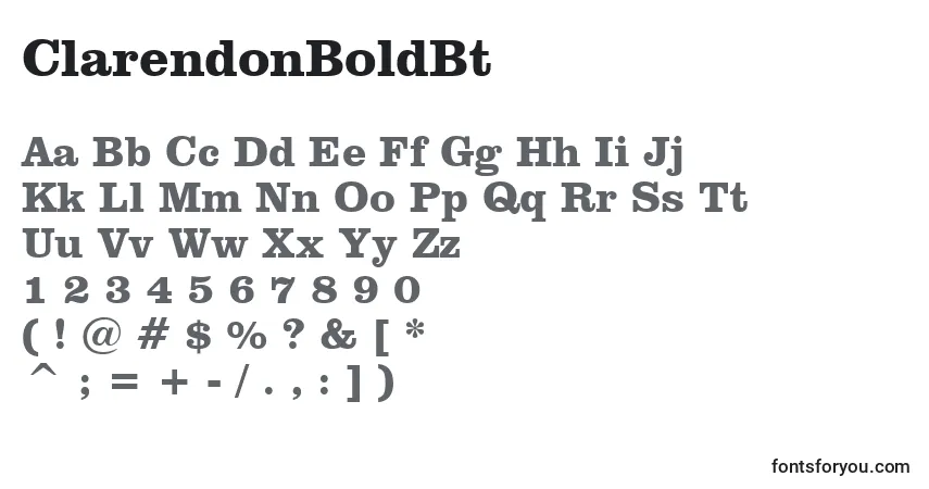 ClarendonBoldBt-fontti – aakkoset, numerot, erikoismerkit