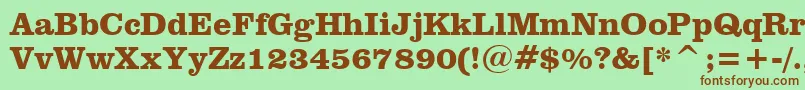 ClarendonBoldBt Font – Brown Fonts on Green Background