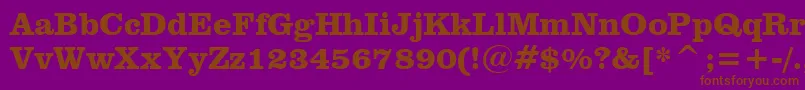 フォントClarendonBoldBt – 紫色の背景に茶色のフォント