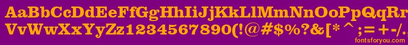 ClarendonBoldBt Font – Orange Fonts on Purple Background