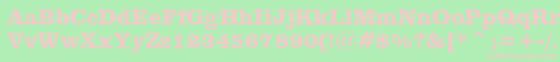 ClarendonBoldBt Font – Pink Fonts on Green Background