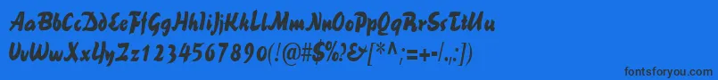 Police BrookscriptnarrowRegular – polices noires sur fond bleu