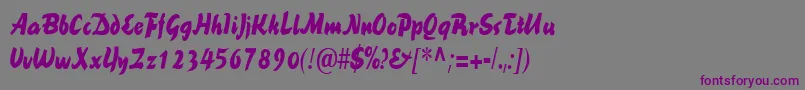 BrookscriptnarrowRegular Font – Purple Fonts on Gray Background