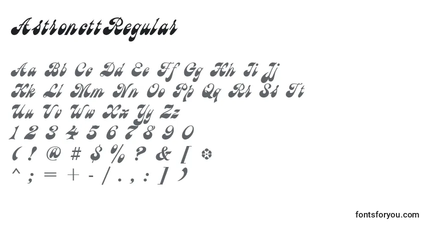Schriftart AstroncttRegular – Alphabet, Zahlen, spezielle Symbole