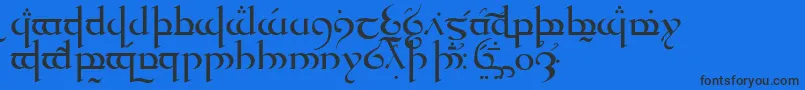 TengwarQuenyaMedium Font – Black Fonts on Blue Background