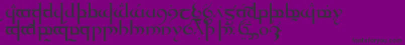 TengwarQuenyaMedium-Schriftart – Schwarze Schriften auf violettem Hintergrund