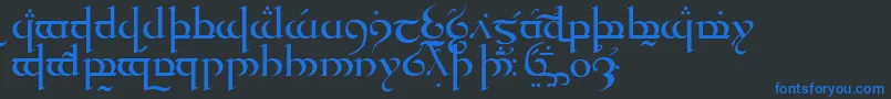 TengwarQuenyaMedium Font – Blue Fonts on Black Background