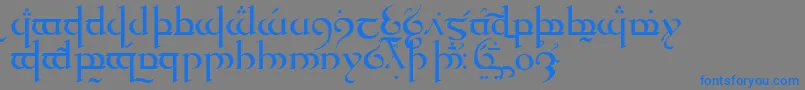 Weitere Informationen zur TengwarQuenyaMedium-Schriftart TengwarQuenyaMedium-Schriftart – Blaue Schriften auf grauem Hintergrund