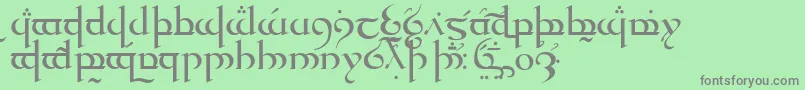 TengwarQuenyaMedium Font – Gray Fonts on Green Background