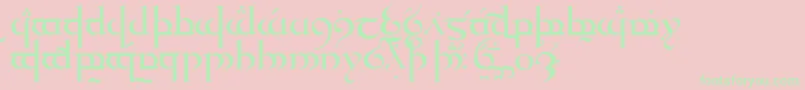 TengwarQuenyaMedium-Schriftart – Grüne Schriften auf rosa Hintergrund