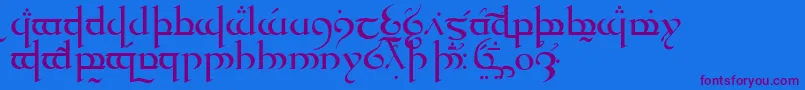 TengwarQuenyaMedium Font – Purple Fonts on Blue Background