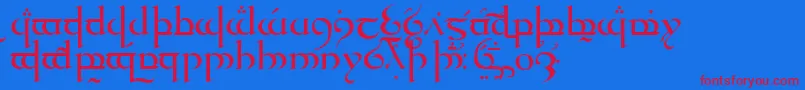 TengwarQuenyaMedium Font – Red Fonts on Blue Background