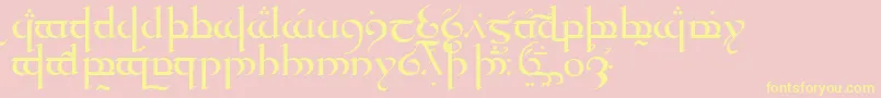 TengwarQuenyaMedium Font – Yellow Fonts on Pink Background