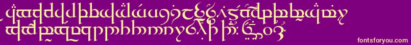 TengwarQuenyaMedium Font – Yellow Fonts on Purple Background