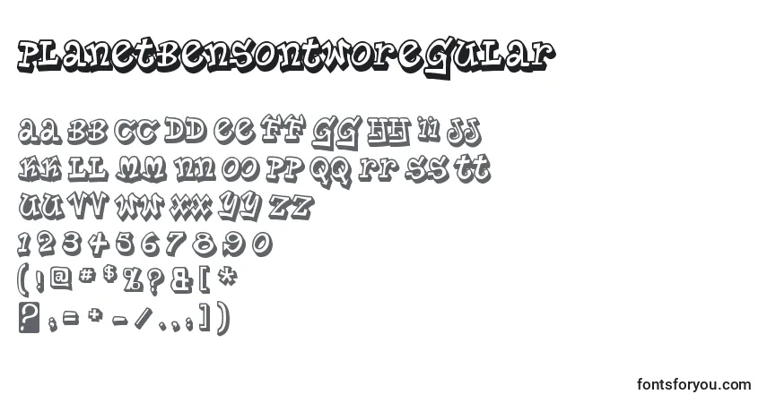 PlanetbensontwoRegular Font – alphabet, numbers, special characters