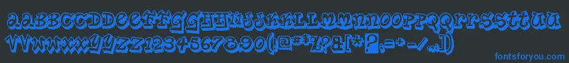 PlanetbensontwoRegular Font – Blue Fonts on Black Background