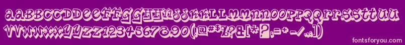 PlanetbensontwoRegular Font – Pink Fonts on Purple Background