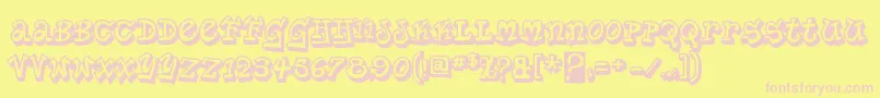 PlanetbensontwoRegular Font – Pink Fonts on Yellow Background
