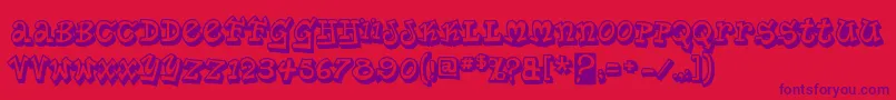 PlanetbensontwoRegular Font – Purple Fonts on Red Background