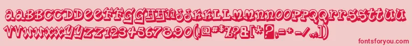PlanetbensontwoRegular Font – Red Fonts on Pink Background