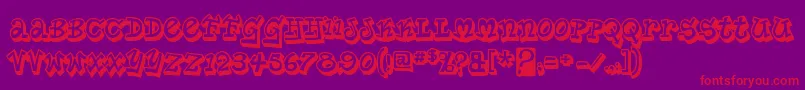 PlanetbensontwoRegular Font – Red Fonts on Purple Background