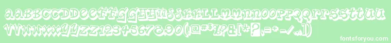 PlanetbensontwoRegular Font – White Fonts on Green Background