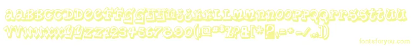 PlanetbensontwoRegular Font – Yellow Fonts on White Background