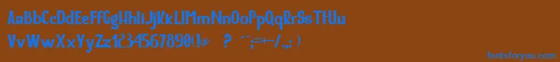 フォントYore – 茶色の背景に青い文字