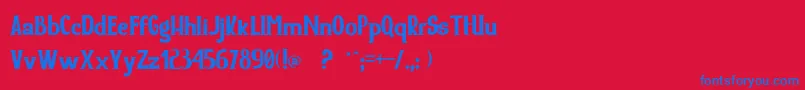 Yore Font – Blue Fonts on Red Background