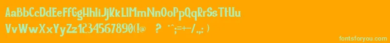 Yore Font – Green Fonts on Orange Background