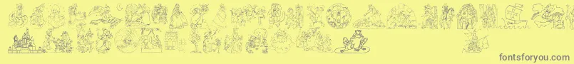 Fonte OnceUponATime2 – fontes cinzas em um fundo amarelo