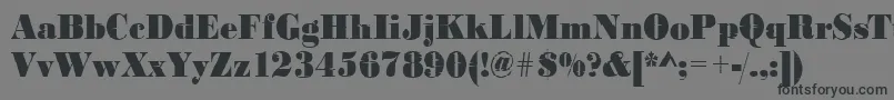 フォントBodoniinkjet2Regular – 黒い文字の灰色の背景