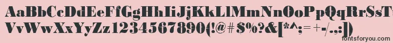 フォントBodoniinkjet2Regular – ピンクの背景に黒い文字