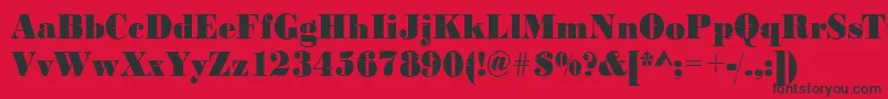 Bodoniinkjet2Regular-Schriftart – Schwarze Schriften auf rotem Hintergrund