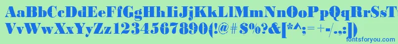 Bodoniinkjet2Regular Font – Blue Fonts on Green Background