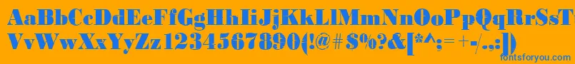 Weitere Informationen zur Bodoniinkjet2Regular-Schriftart Bodoniinkjet2Regular-Schriftart – Blaue Schriften auf orangefarbenem Hintergrund
