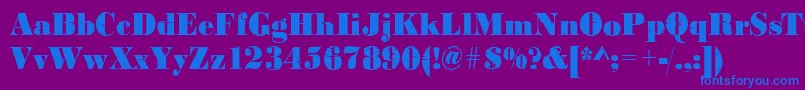 Bodoniinkjet2Regular Font – Blue Fonts on Purple Background