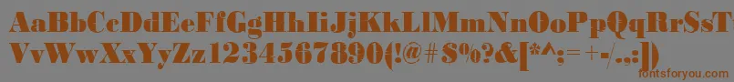 Bodoniinkjet2Regular Font – Brown Fonts on Gray Background