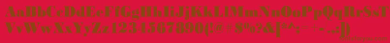 Bodoniinkjet2Regular-Schriftart – Braune Schriften auf rotem Hintergrund