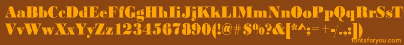 Bodoniinkjet2Regular Font – Orange Fonts on Brown Background