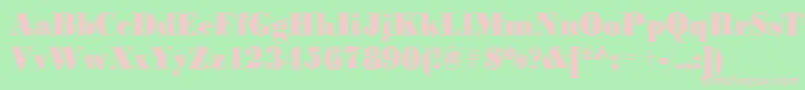 Шрифт Bodoniinkjet2Regular – розовые шрифты на зелёном фоне
