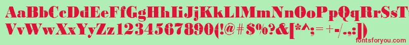 Bodoniinkjet2Regular Font – Red Fonts on Green Background