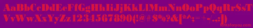 Bodoniinkjet2Regular Font – Red Fonts on Purple Background