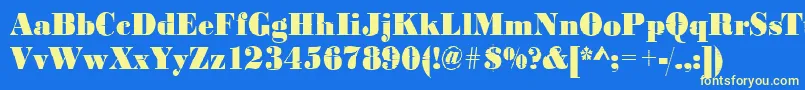 Bodoniinkjet2Regular Font – Yellow Fonts on Blue Background