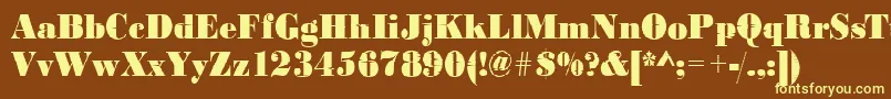 Bodoniinkjet2Regular Font – Yellow Fonts on Brown Background