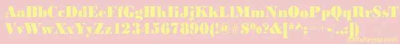 Bodoniinkjet2Regular Font – Yellow Fonts on Pink Background