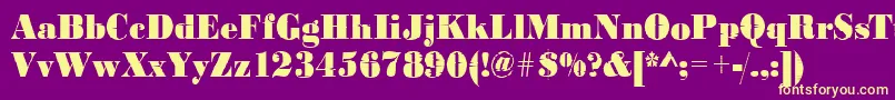 Police Bodoniinkjet2Regular – polices jaunes sur fond violet